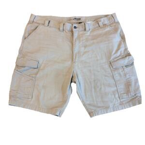 Carhartt Men's Size 44 Rugged Flex Relaxed Fit Canvas Cargo Work Shorts Khaki